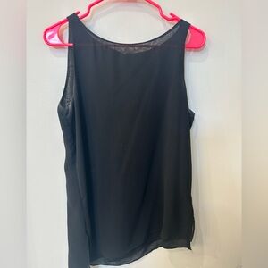 Black White House Black Market Sleeveless Blouse